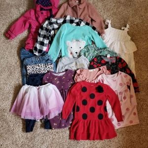 Girl winter clothing lot w/1 summer dress & skirt